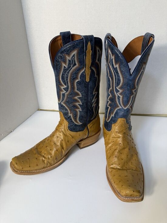 Dan Post Brady Western Boots 10 1/2 D Mens Full Quill Ostrich Square Toe Leather main image 7